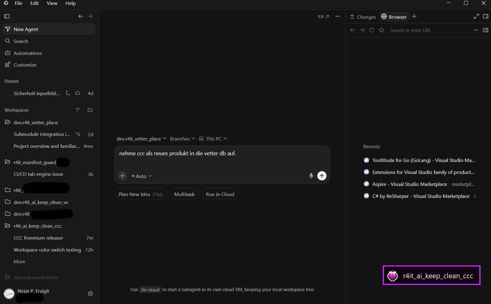 AI Keep Clean Context Control Center (CCC) screenshot