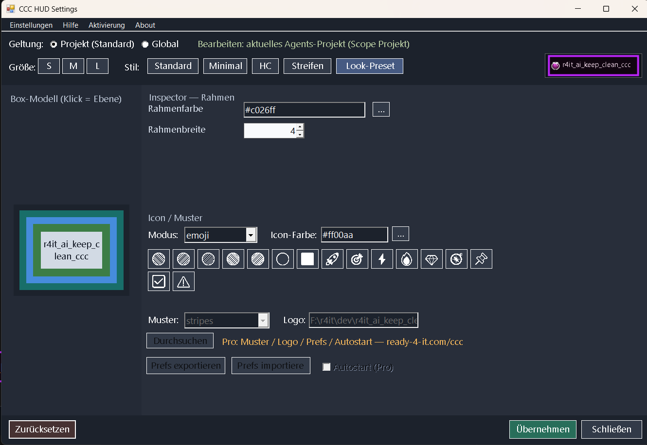 HUD settings